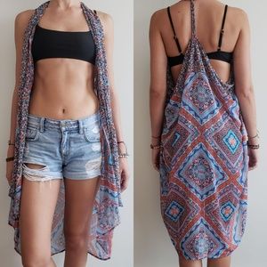 Red Carter Kimono Swim Cover Up